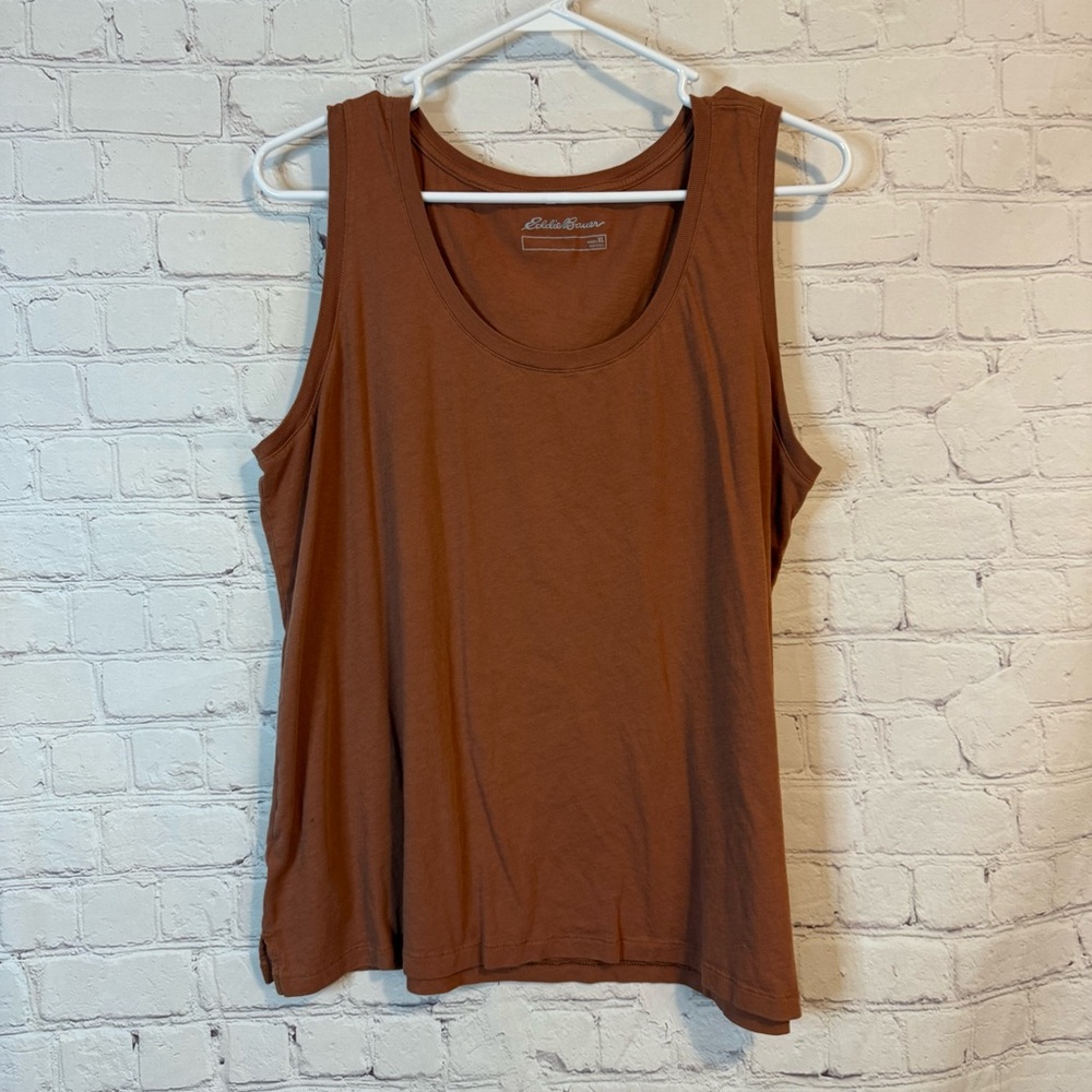 Eddie Bauer Brown Relaxed Sleeveless Tank Top